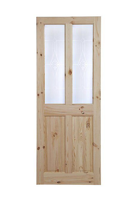 4 panel Frosted Glazed Internal Door, (H)1981mm (W)686mm (T)35mm