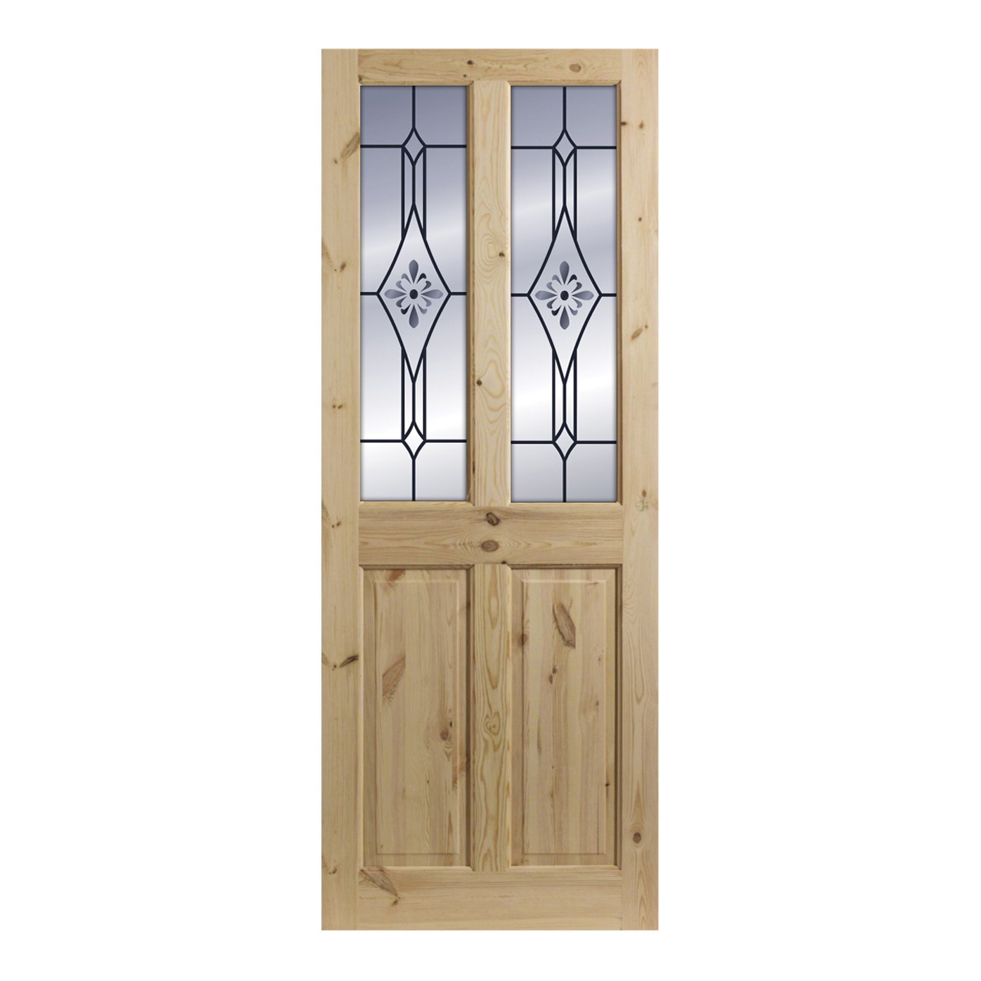 4 panel Frosted Glazed Internal Door, (H)1981mm (W)762mm (T)35mm