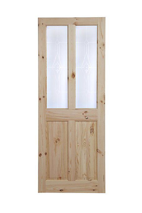 4 panel Frosted Glazed Internal Door, (H)1981mm (W)838mm (T)35mm