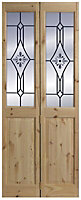 4 panel Frosted Glazed Softwood Internal Bi-fold Door set, (H)2040mm (W)726mm