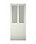 4 panel Frosted Glazed White Wooden External Panel Front door, (H)1981mm (W)838mm