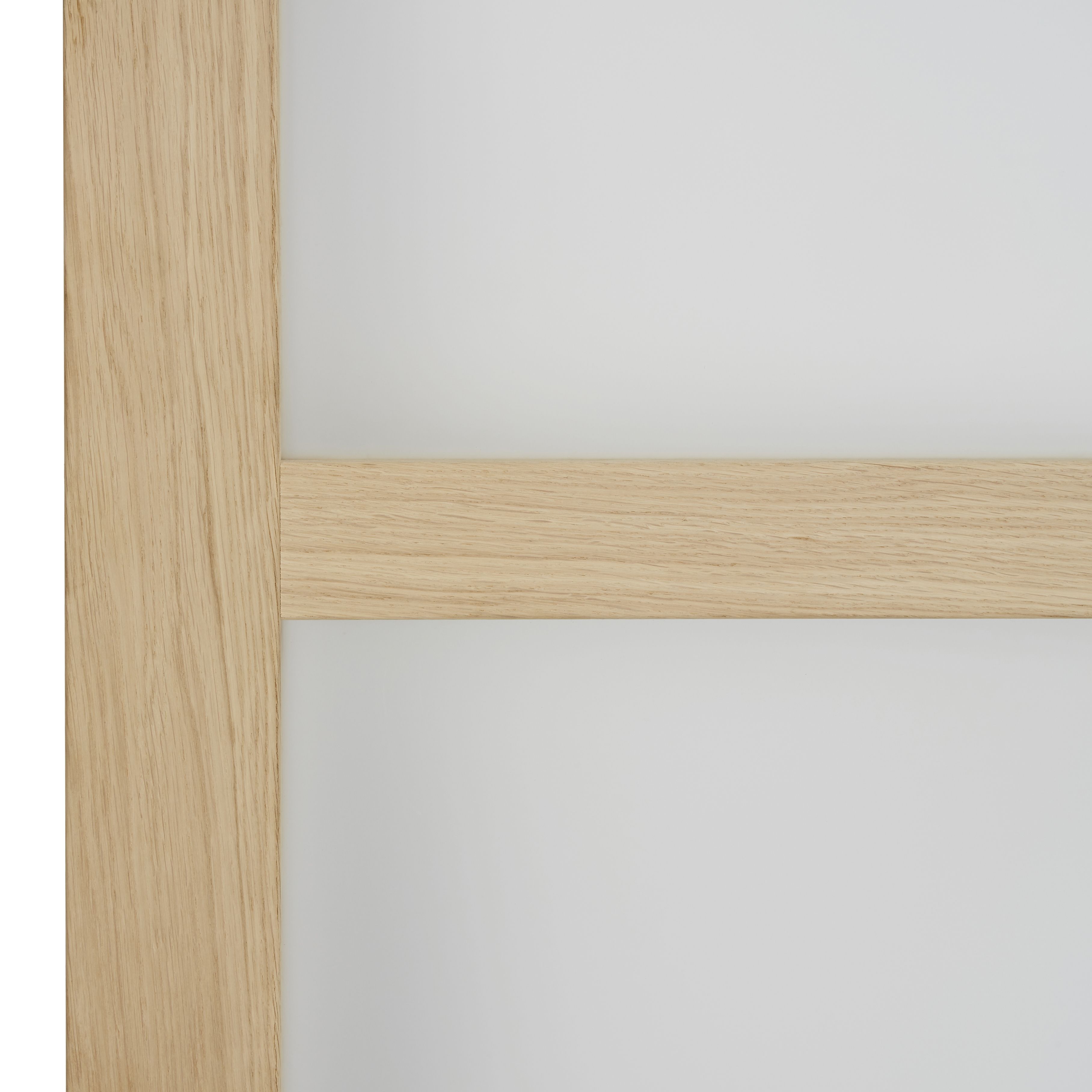 4 panel Glazed Shaker Oak veneer Internal Door, (H)1981mm (W)838mm (T)35mm