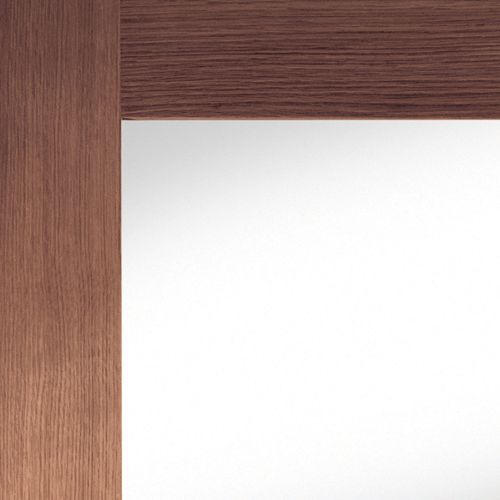 4 panel Glazed Shaker Walnut veneer Internal Door, (H)1981mm (W)686mm (T)35mm