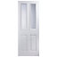 4 panel Glazed White Internal Door, (H)1981mm (W)838mm (T)35mm