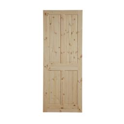 4 panel Knotty pine Internal Door, (H)1981mm (W)686mm (T)35mm