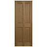 4 panel Oak veneer Internal Bi-fold Door set, (H)1945mm (W)753mm