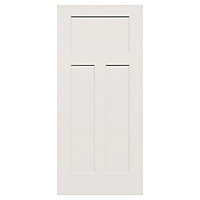 4 panel Patterned White Internal Door, (H)1981mm (W)838mm (T)35mm