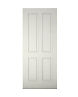 4 panel Raised moulding White LH & RH External Front Door set, (H)2074mm (W)932mm