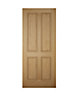 4 panel Raised moulding White oak veneer LH & RH External Front Door set, (H)2074mm (W)932mm