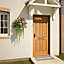 4 panel Raised moulding White oak veneer LH & RH External Front Door set, (H)2125mm (W)907mm
