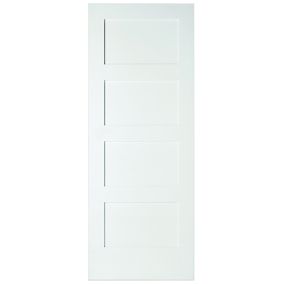 4 panel Shaker White Internal Door, (H)1981mm (W)686mm (T)35mm