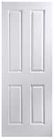 4 panel Smooth Unglazed White Internal Door, (H)1981mm (W)686mm (T)35mm