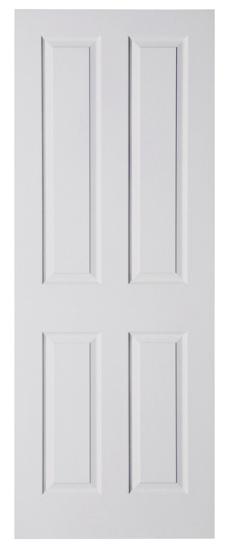 4 panel Unglazed Contemporary White Internal Softwood Door, (H)2032mm (W)813mm (T)35mm