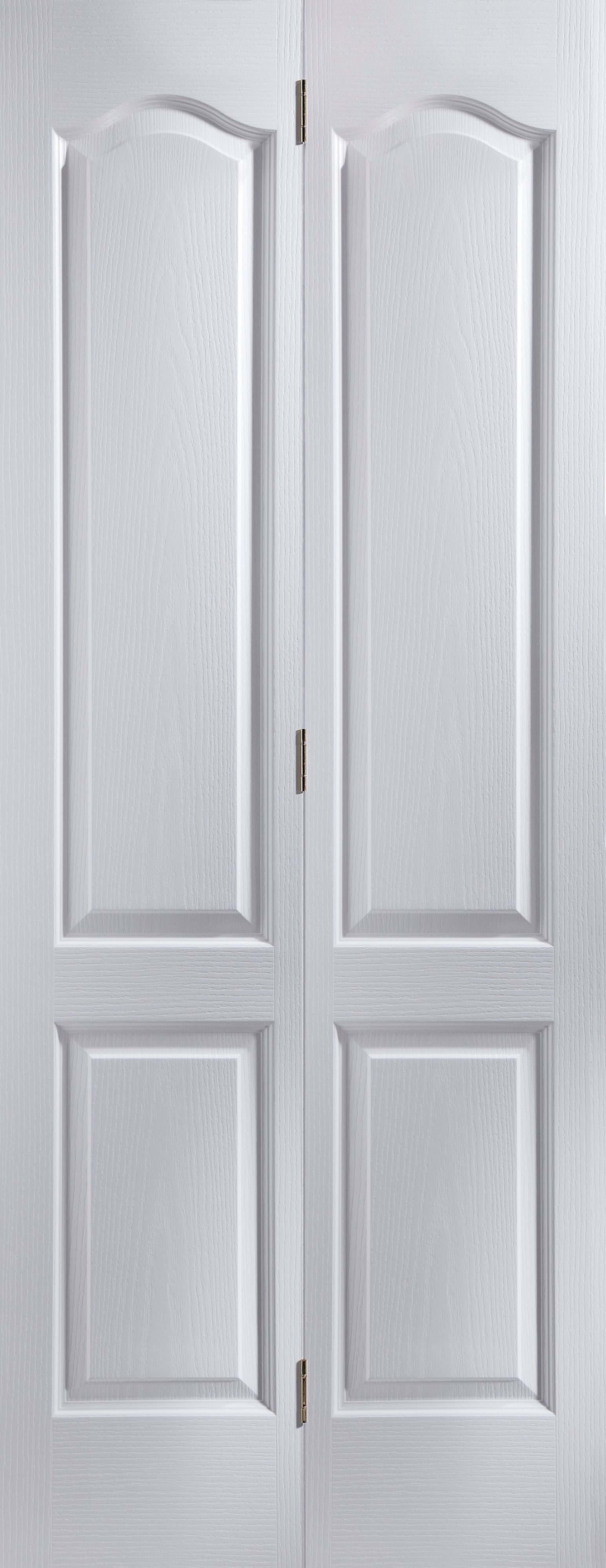 4 panel Unglazed Contemporary White Woodgrain effect Internal Bi-fold Door set, (H)1950mm (W)750mm