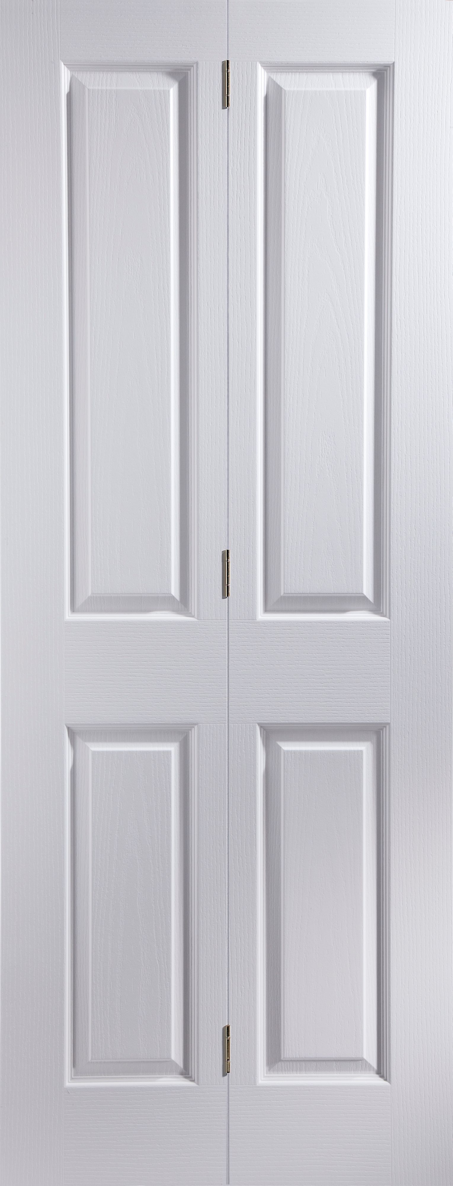 4 panel Unglazed Contemporary White Woodgrain effect Internal Folding Bi-fold Door set, (H)1981mm (W)610mm