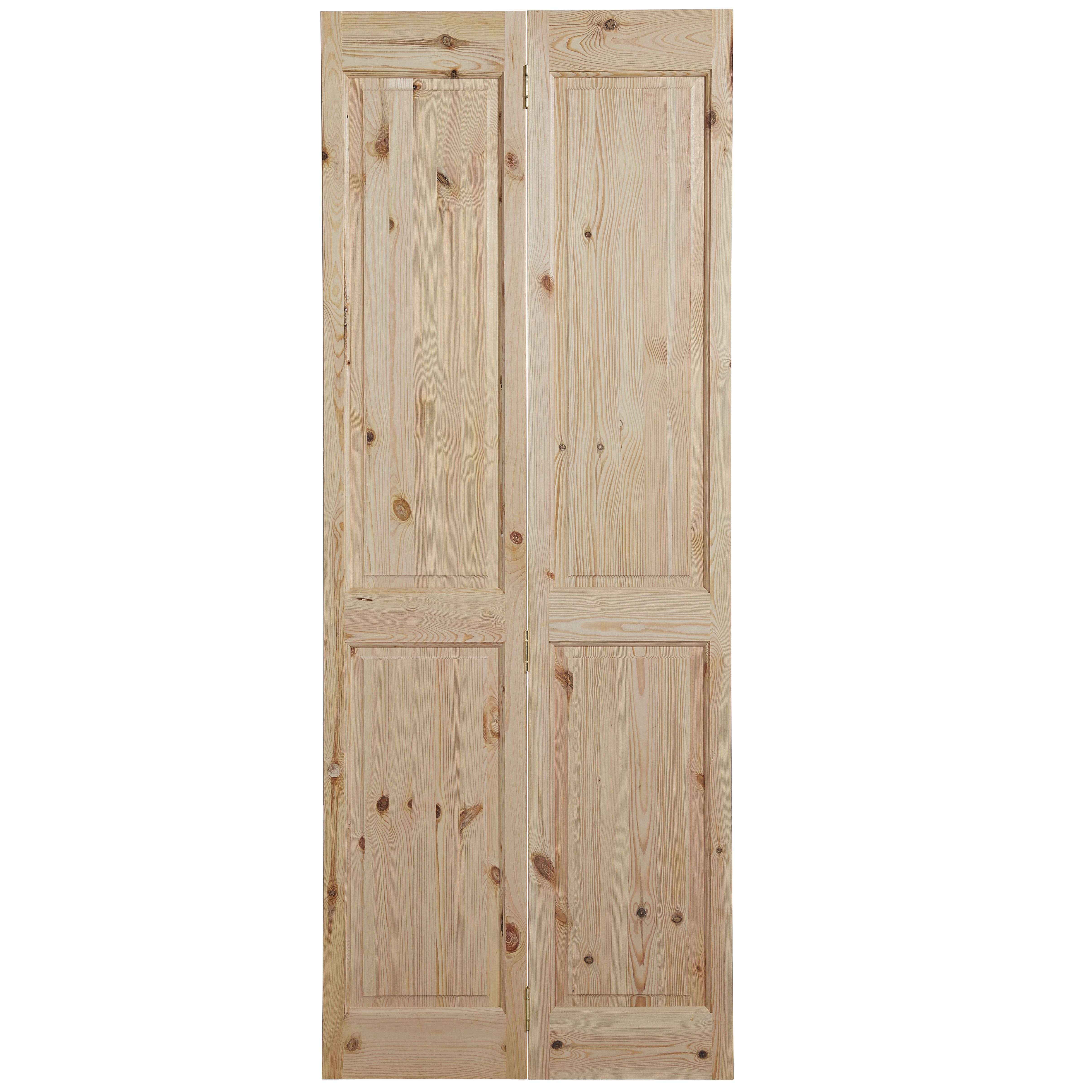 4 panel Unglazed Knotty pine Internal Bi-fold Door set, (H)1981mm (W)686mm