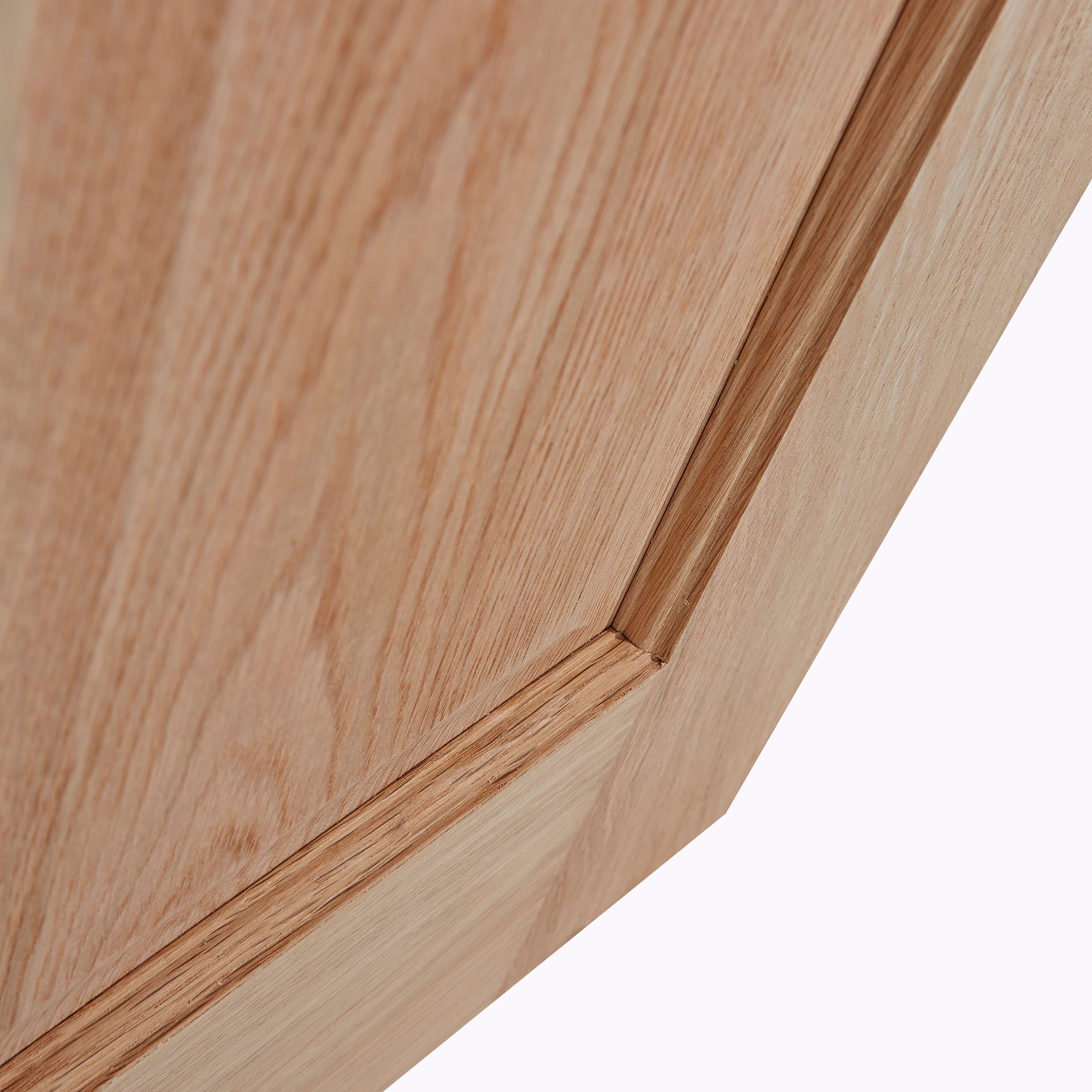 4 panel Unglazed Oak veneer Internal Door, (H)1981mm (W)762mm (T)35mm