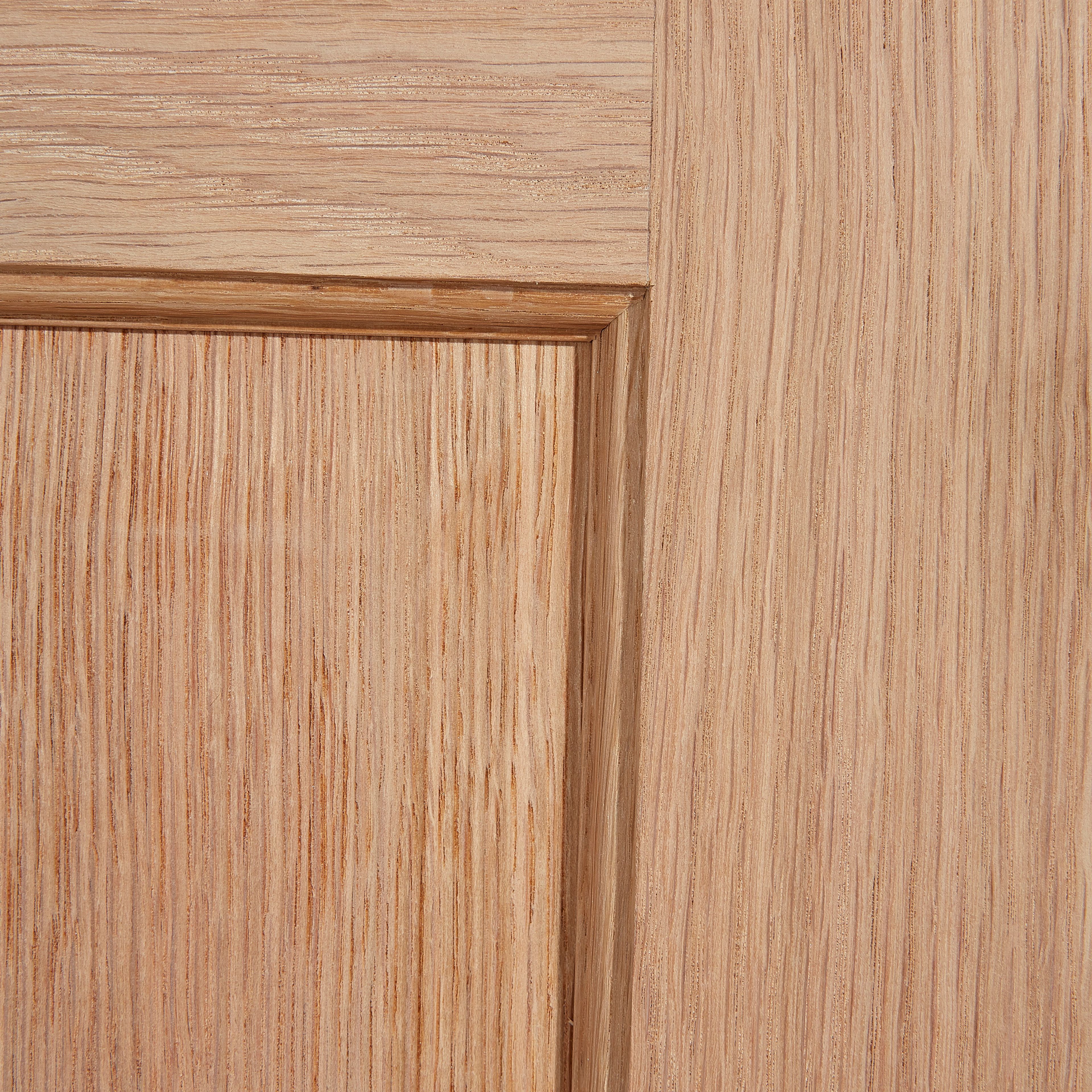 4 panel Unglazed Oak veneer Internal Door, (H)1981mm (W)838mm (T)35mm