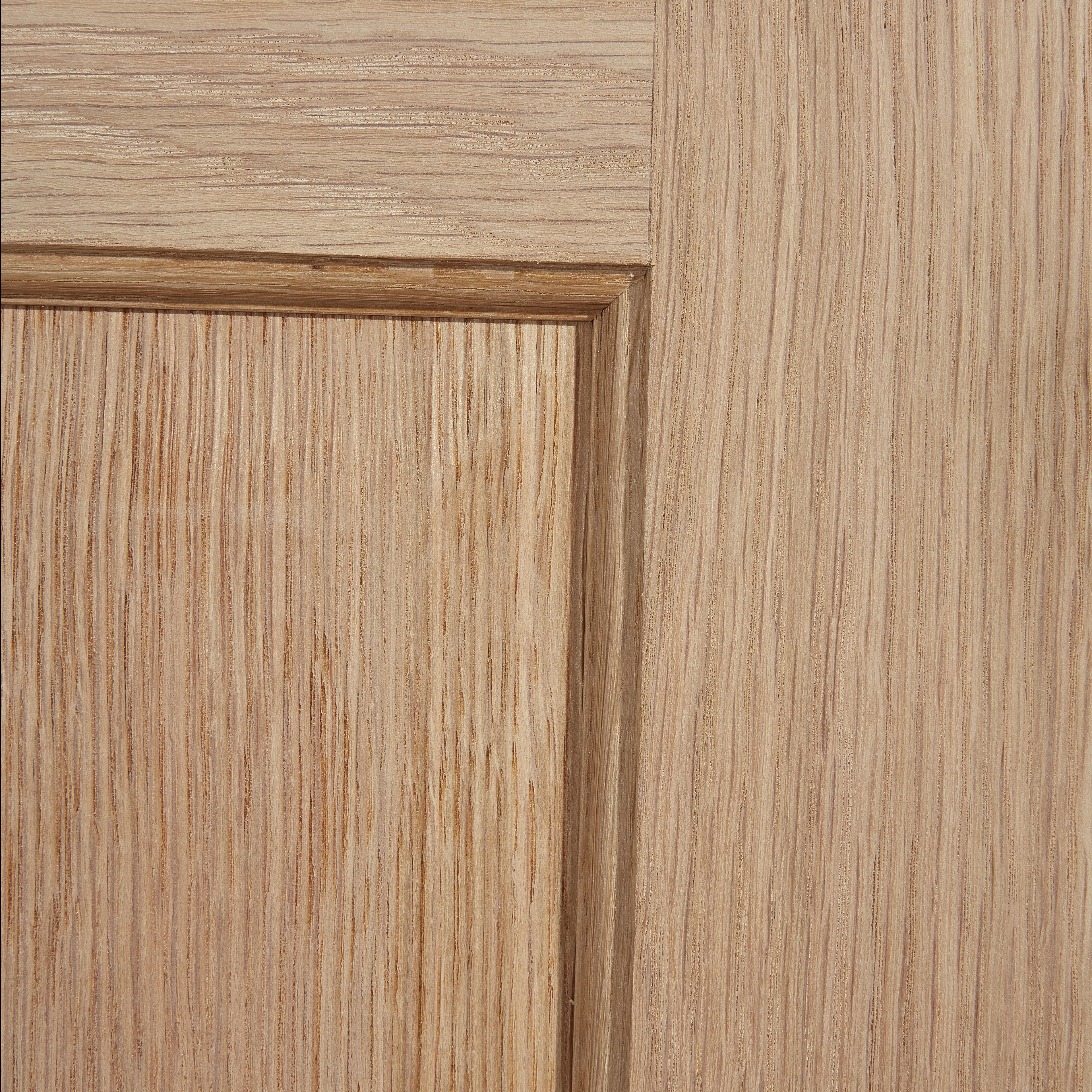 4 panel Unglazed Oak veneer Internal Fire door, (H)1981mm (W)762mm (T)44mm