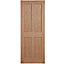 4 panel Unglazed Oak veneer Internal Fire door, (H)1981mm (W)838mm (T)35mm