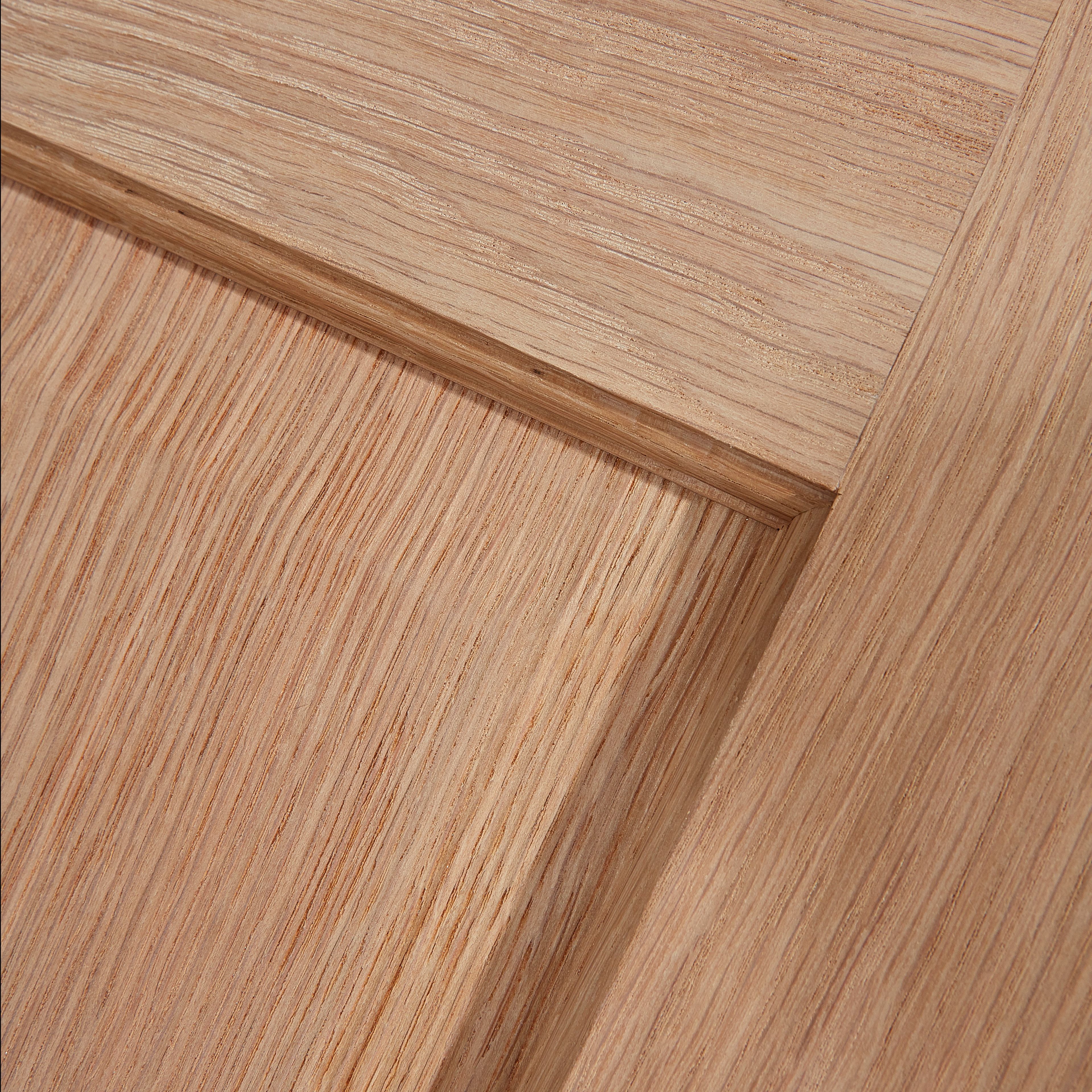 4 panel Unglazed Oak veneer Internal Fire door, (H)1981mm (W)838mm (T)35mm