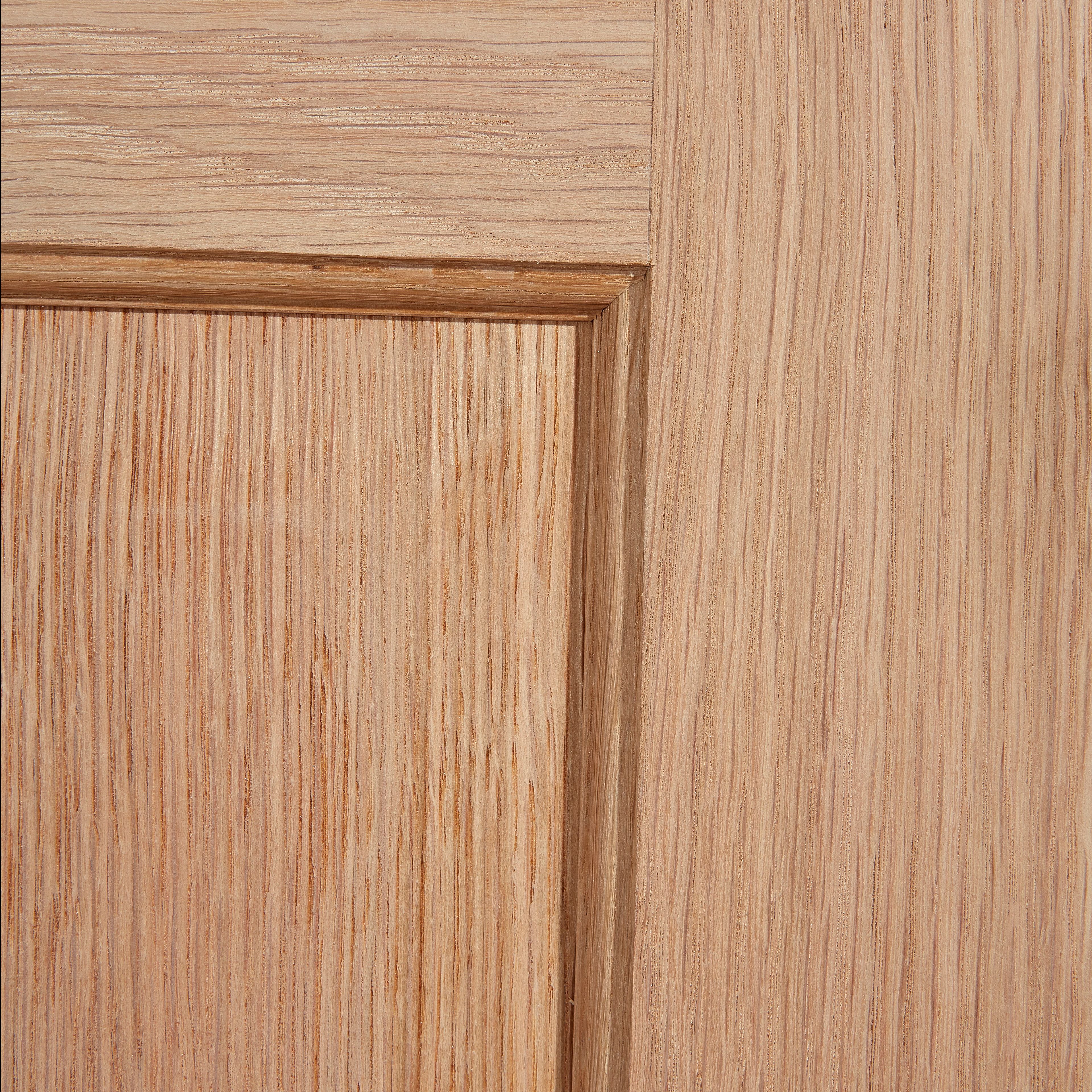4 panel Unglazed Oak veneer Internal Fire door, (H)1981mm (W)838mm (T)35mm