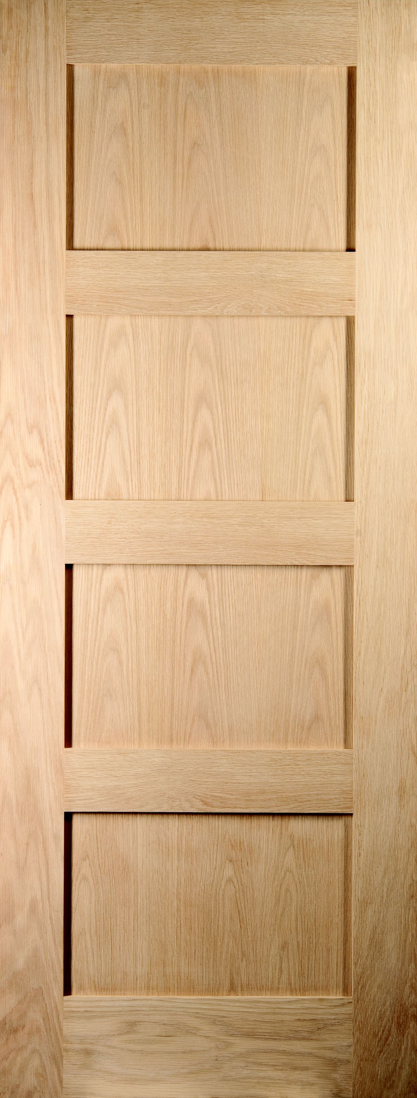 4 panel Unglazed Shaker Oak veneer Internal Fire door, (H)1981mm (W)838mm (T)44mm