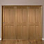 4 panel Unglazed Timber Oak veneer Internal Folding Door set, (H)2035mm (W)2146mm
