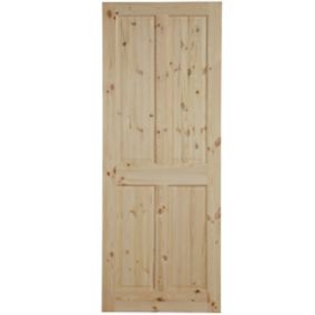 4 panel Unglazed Victorian Internal Knotty pine Door, (H)1981mm (W)762mm (T)35mm