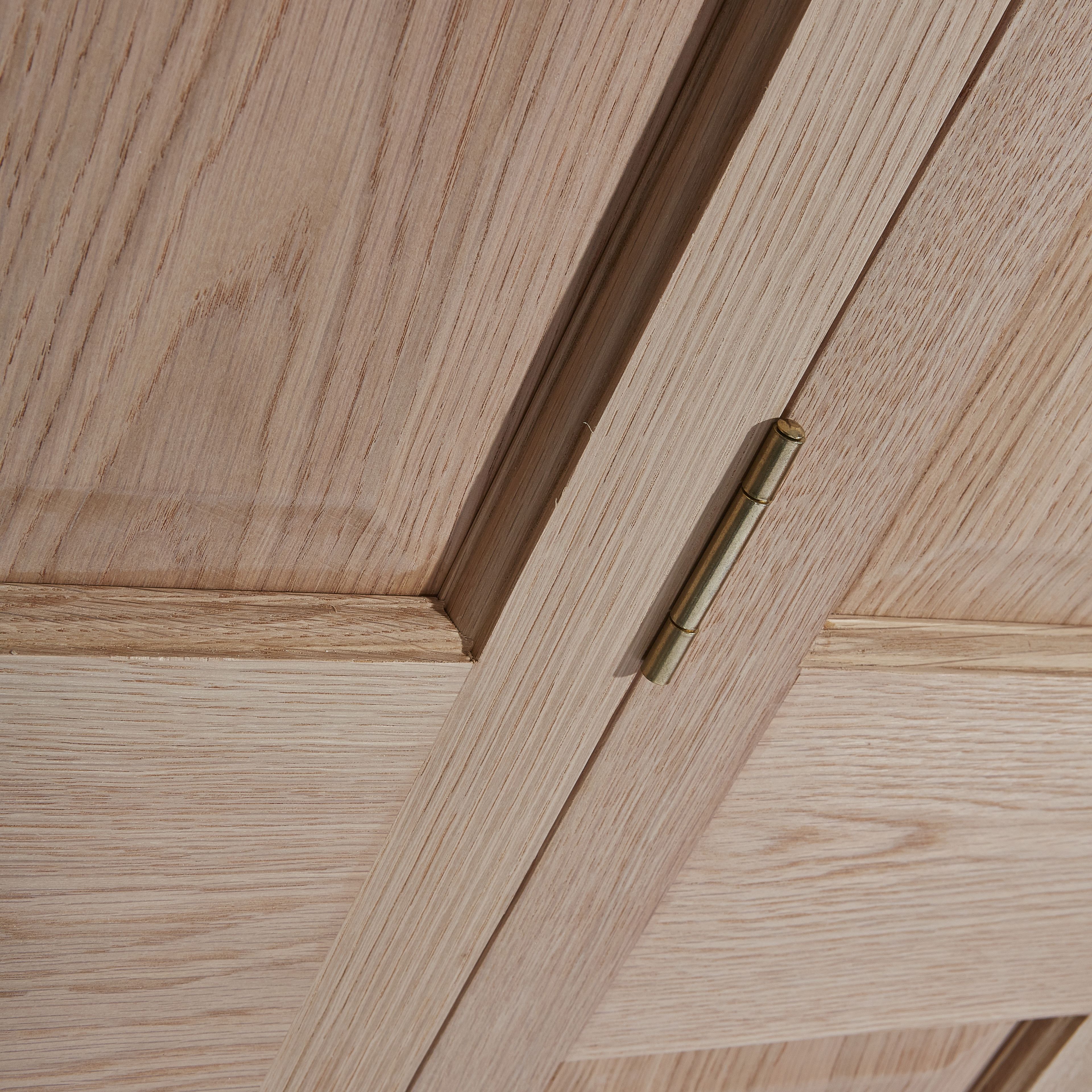 4 panel Unglazed Victorian White oak effect Timber Oak veneer Internal Bi-fold Door set, (H)1950mm (W)753mm