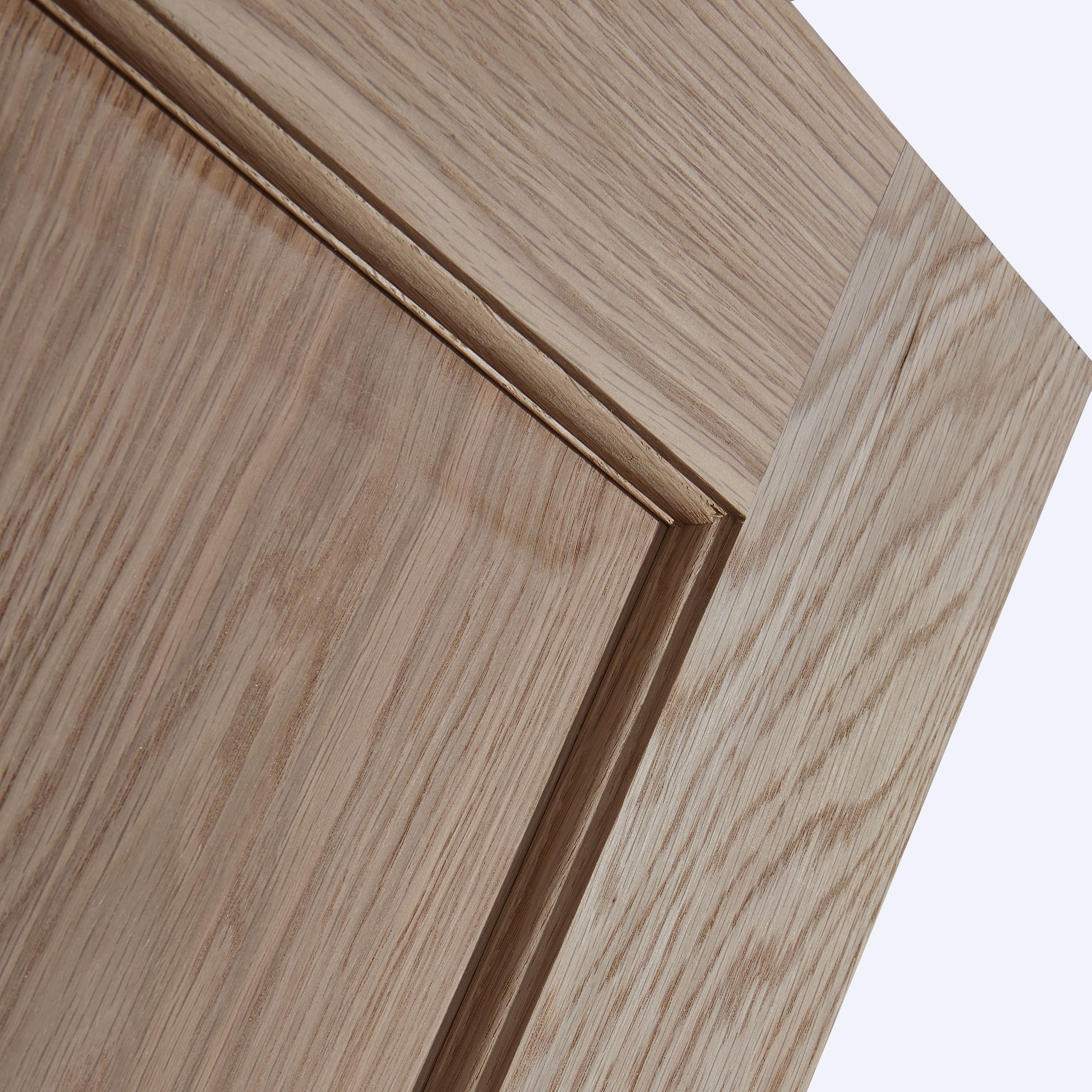 4 panel Unglazed Victorian White oak effect Timber Oak veneer Internal Bi-fold Door set, (H)1950mm (W)753mm