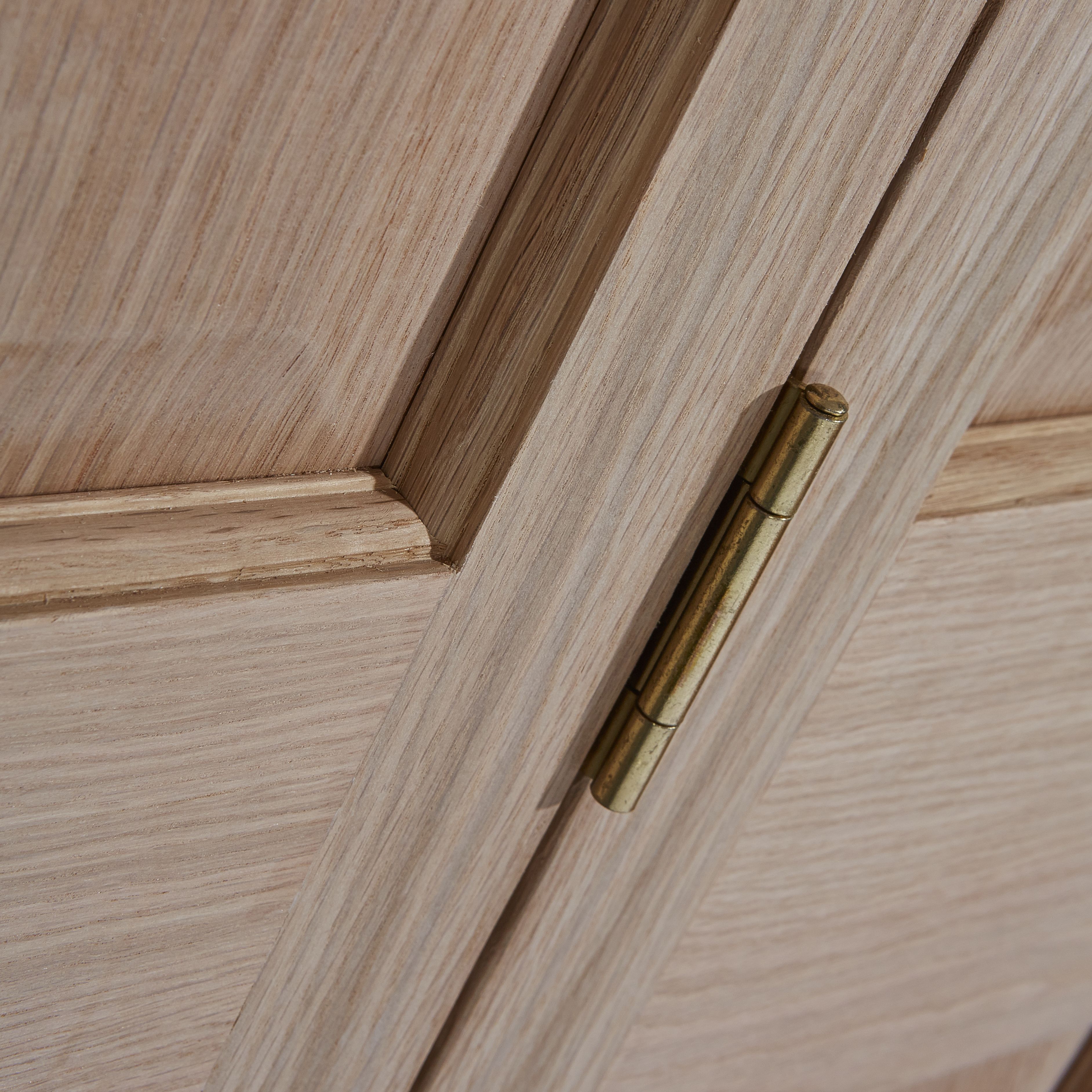 4 panel Unglazed Victorian White oak effect Timber Oak veneer Internal Bi-fold Door set, (H)1950mm (W)753mm