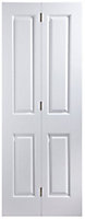 4 panel Unglazed White Internal Bi-fold Door set, (H)1950mm (W)750mm