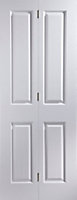4 panel Unglazed White Woodgrain effect Internal Bi-fold Door set, (H)1981mm (W)610mm