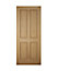 4 panel Unglazed Wooden White oak veneer External Front door, (H)1981mm (W)762mm
