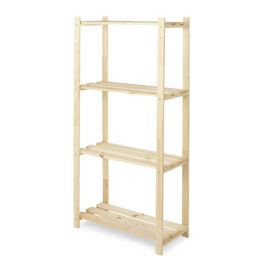4 shelf Wood Shelving unit (H)1300mm (W)650mm