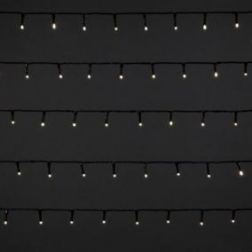 400 Ice white LED String lights Green cable