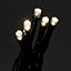 400 Ice white LED String lights Green cable