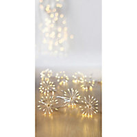 400 Warm white Starburst LED String lights with Clear & silver cable