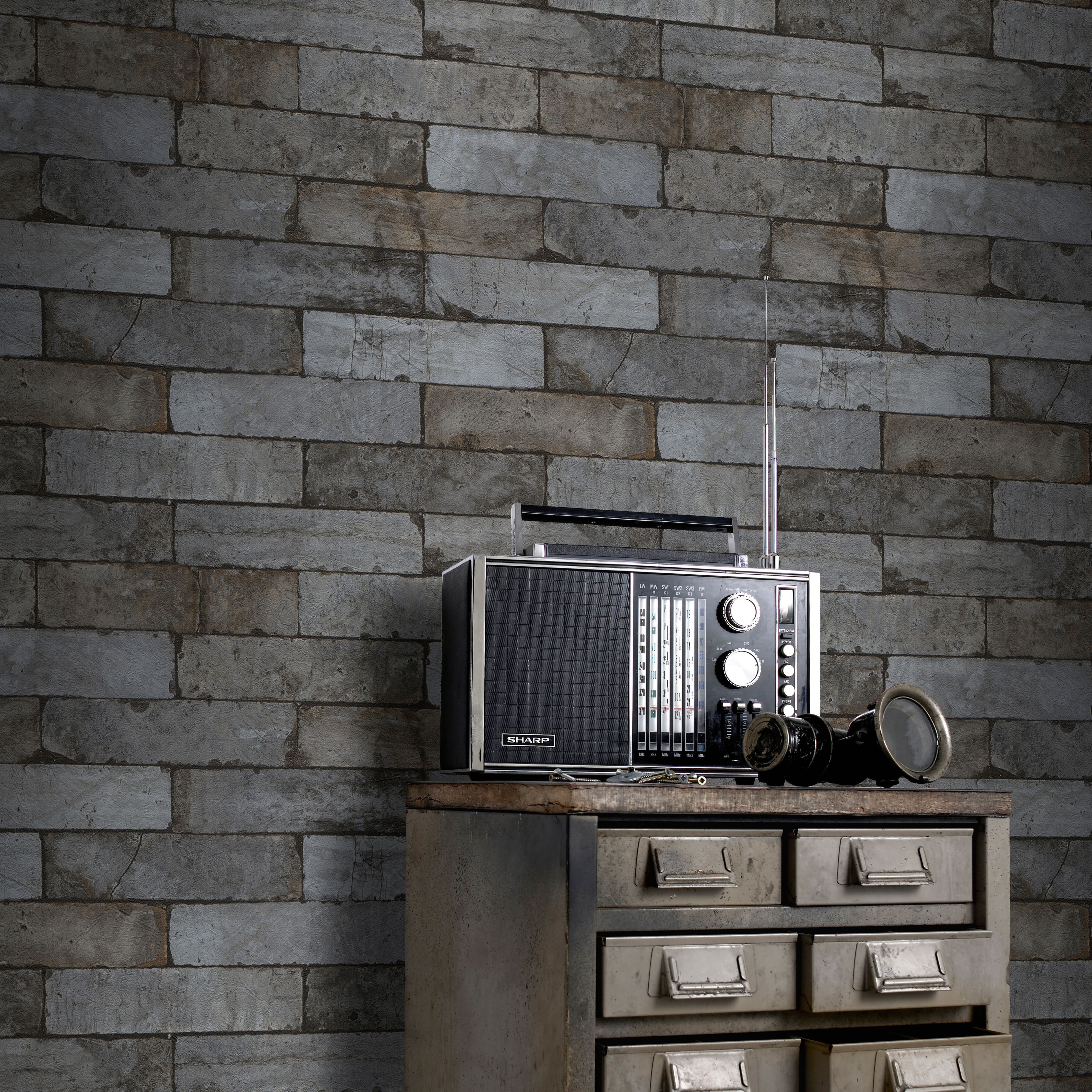 Black Brick Wallpaper | Departments | DIY at B&Q