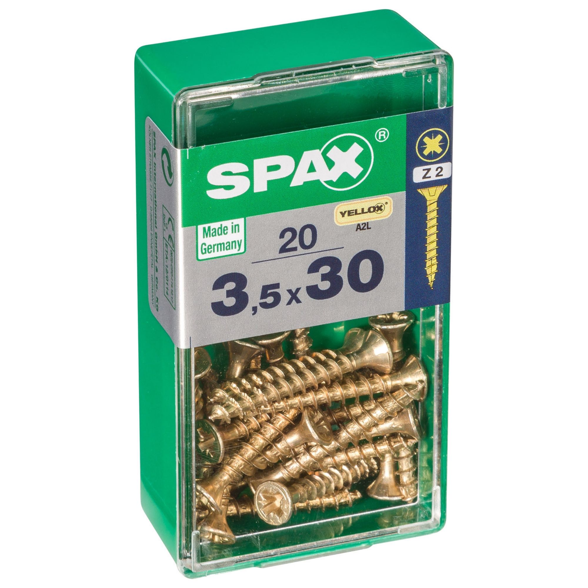 Spax CR vi free Steel Wood screw (Dia)3.5mm (L)30mm, Pack of 20