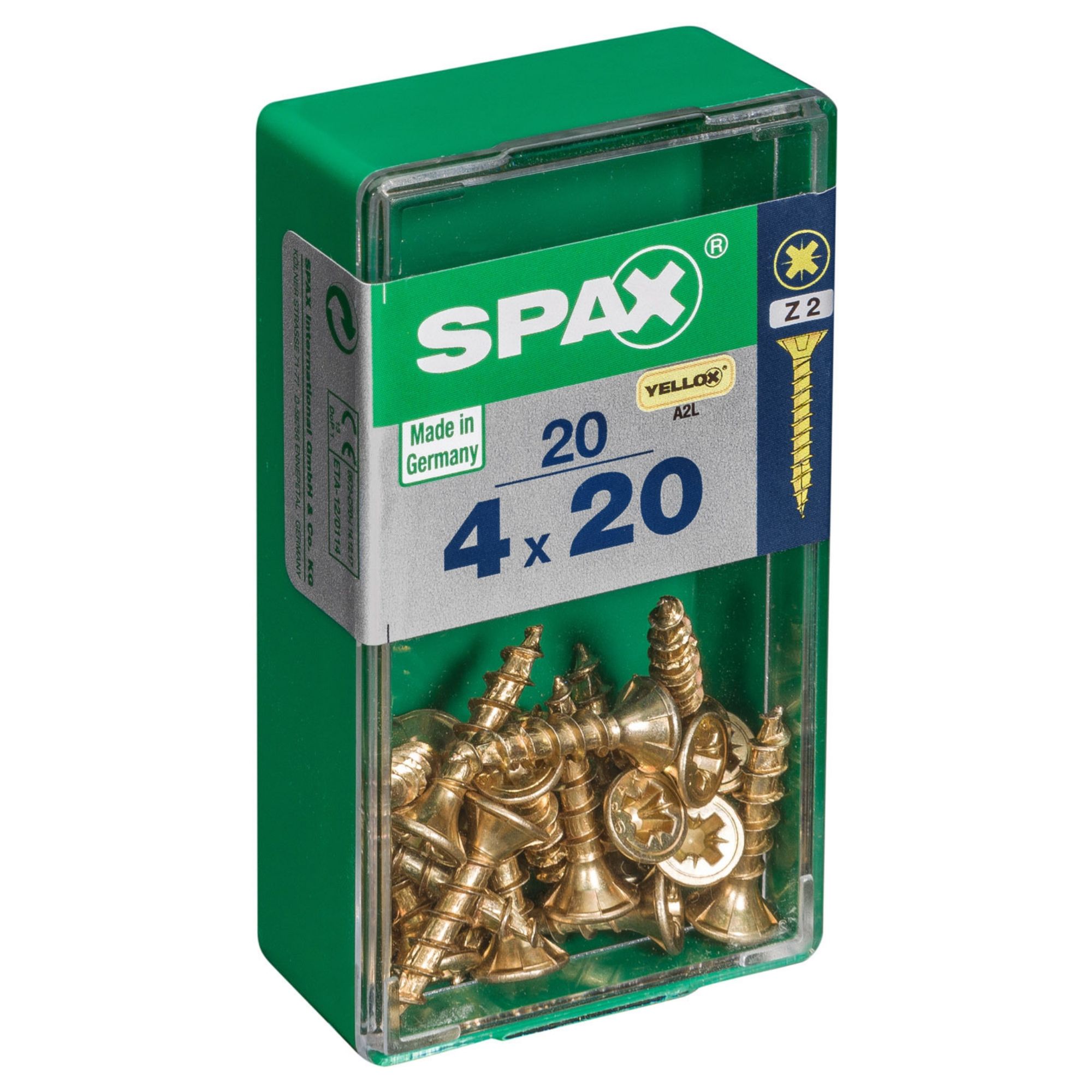 Spax CR vi free Steel Wood screw (Dia)4mm (L)20mm, Pack of 20