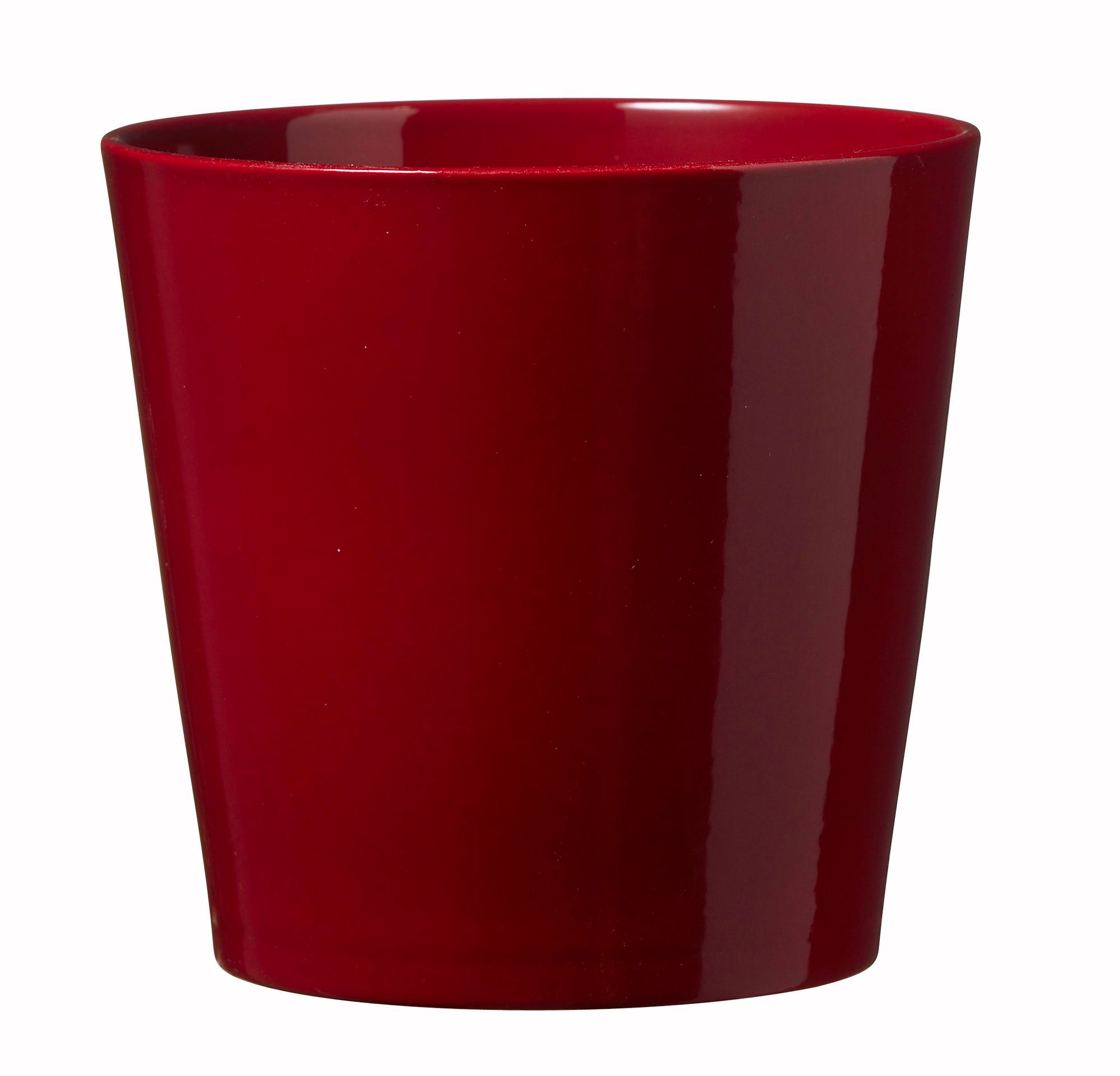 Dallas Glazed Red Gloss Plant pot (H)150mm (Dia)160mm | Departments