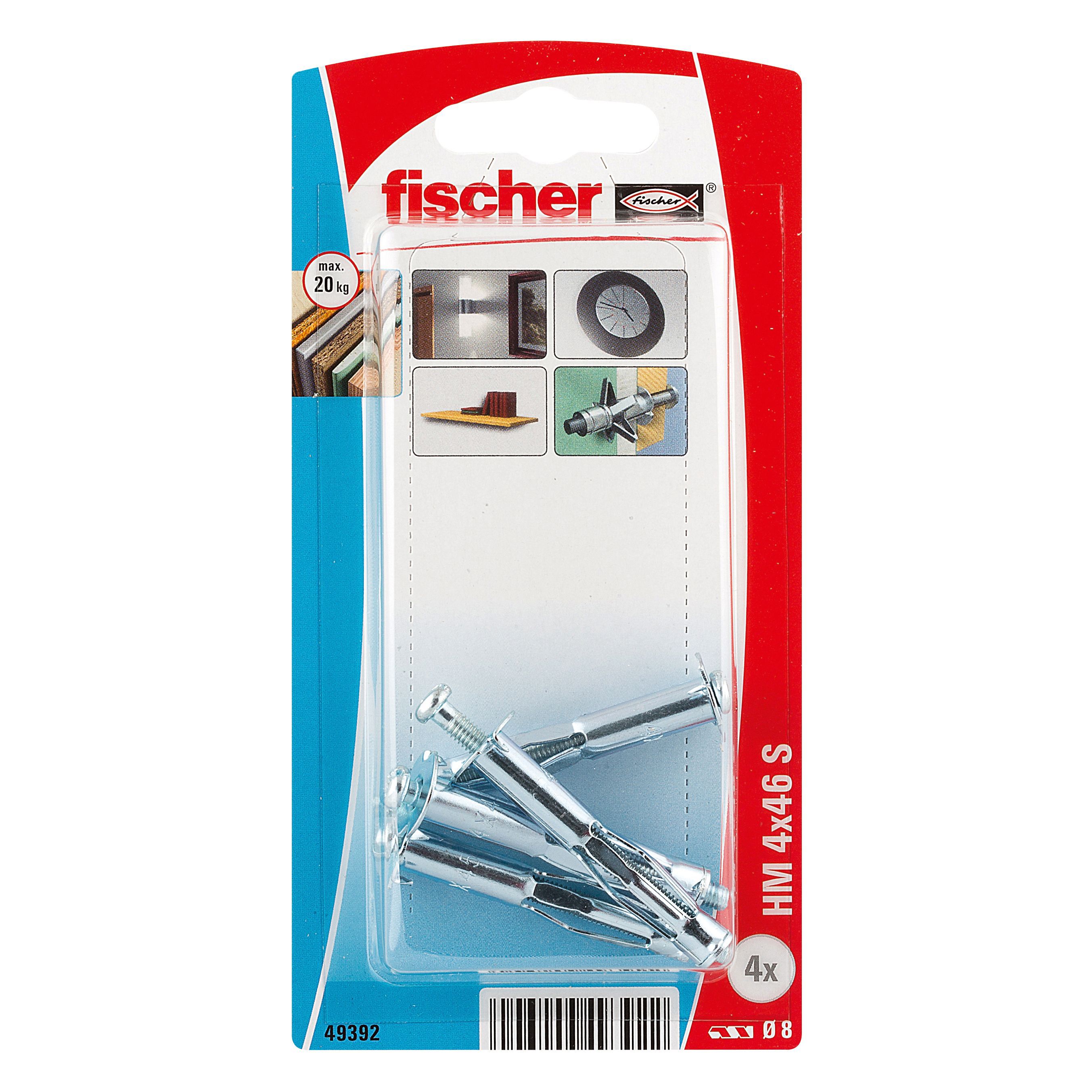 Fischer Steel Hollow wall anchor, Pack of 4 Departments DIY at B&Q
