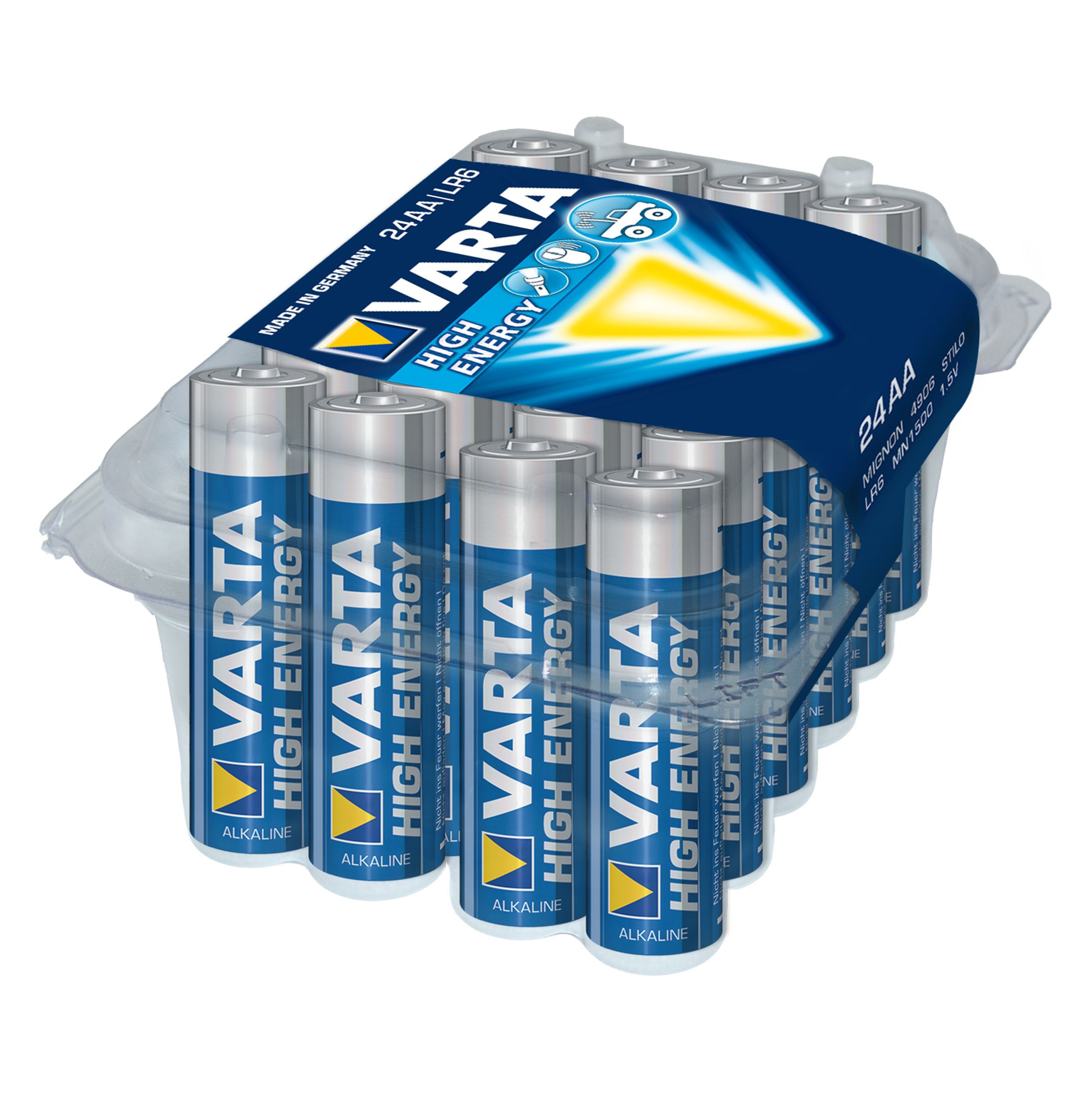 Varta High Energy AA Alkaline Battery, Pack of 24 Departments DIY