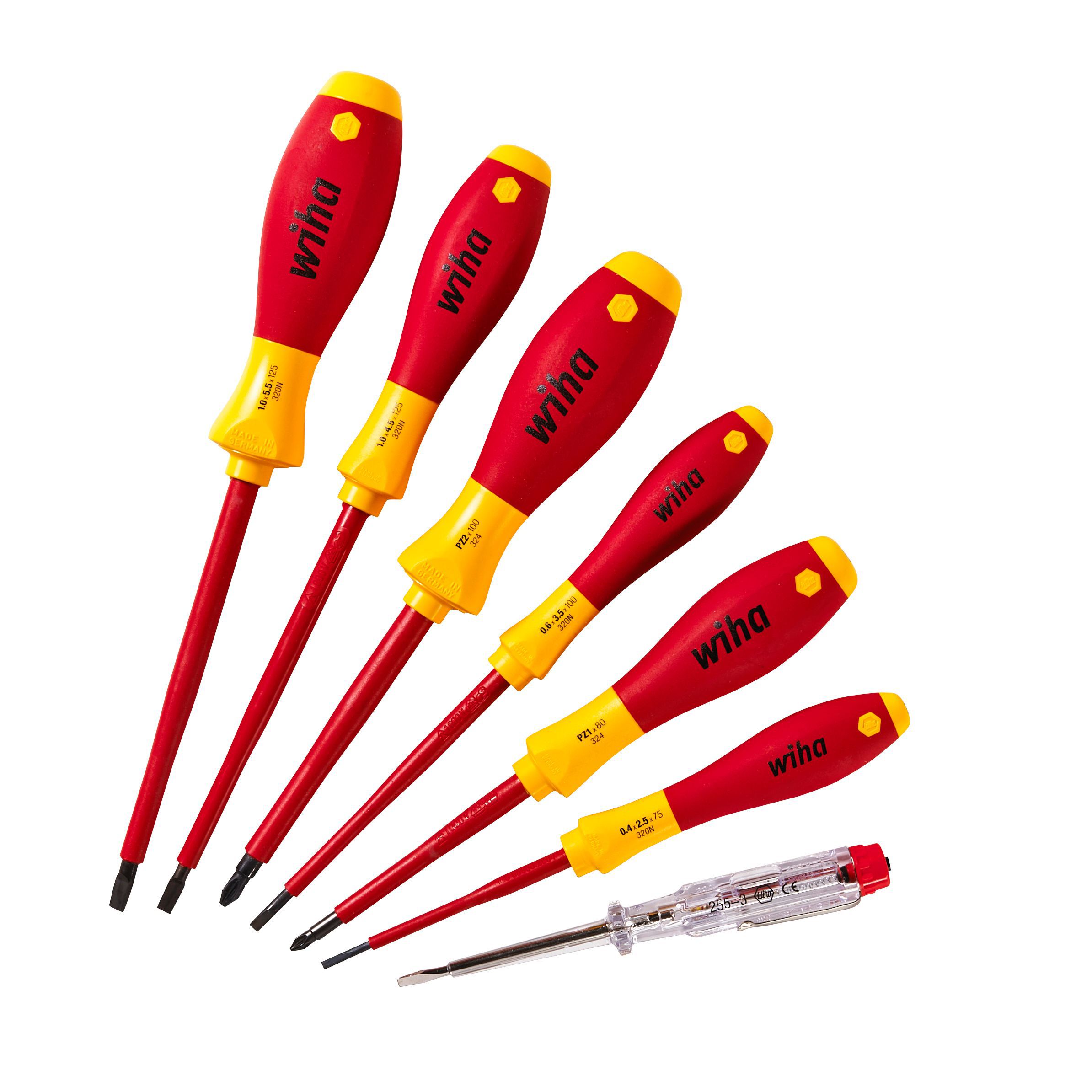 Wiha 7 Piece VDE Mixed Screwdriver set | Departments | DIY at B&Q