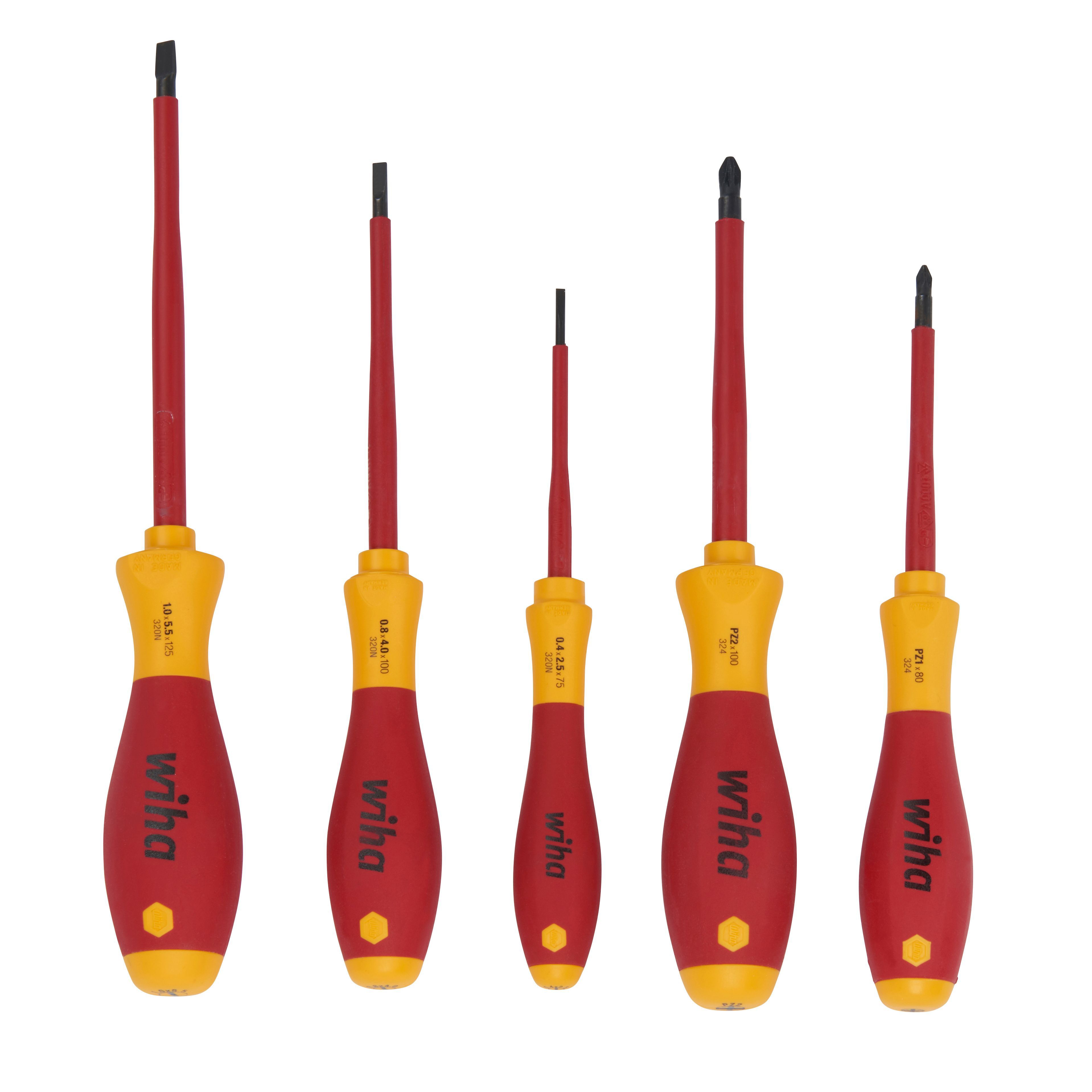 Wiha 5 Piece Mixed VDE Screwdriver set Departments DIY at B&Q