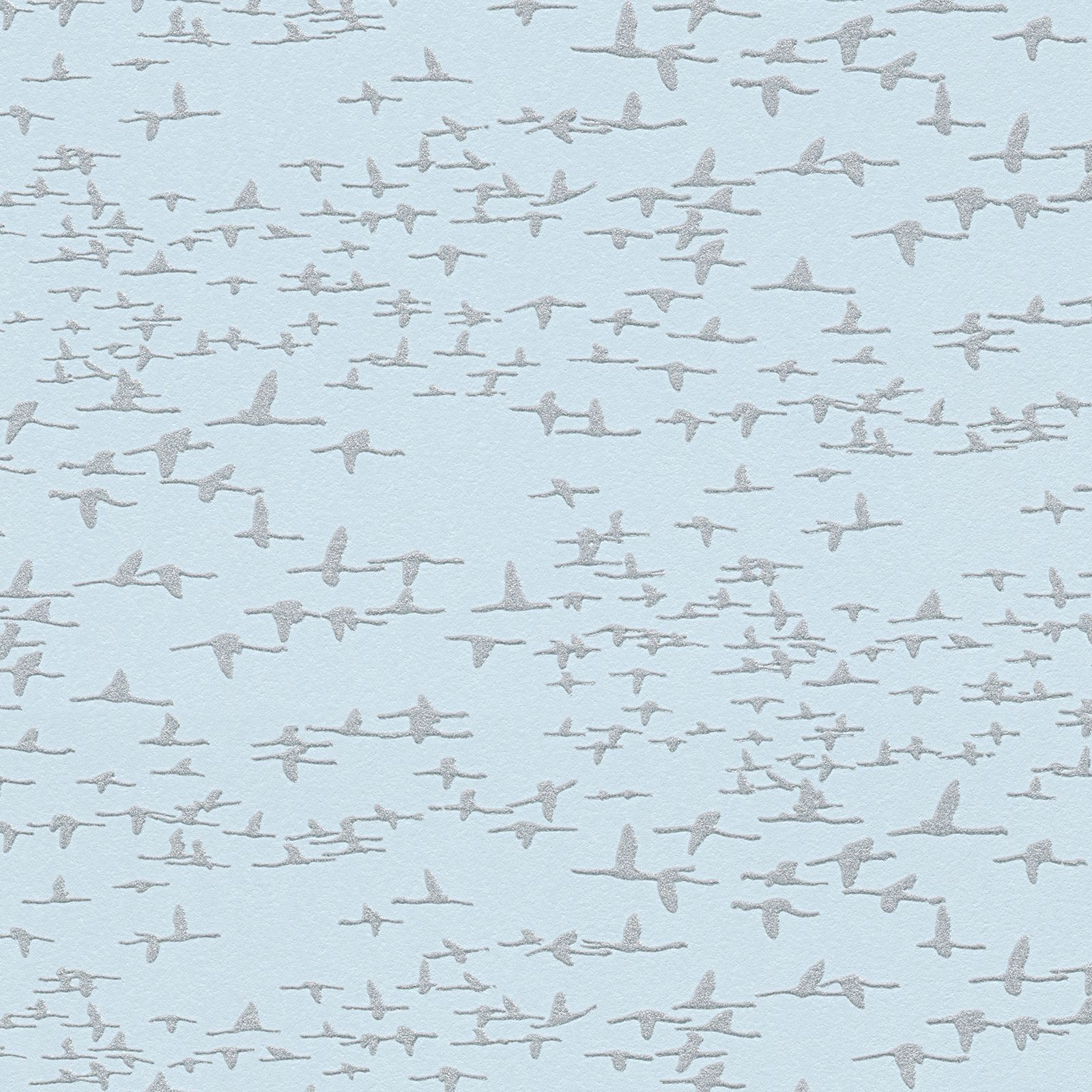 A.S. Creation Life Soft Blue & Silver Birds Glitter Effect Wallpaper ...