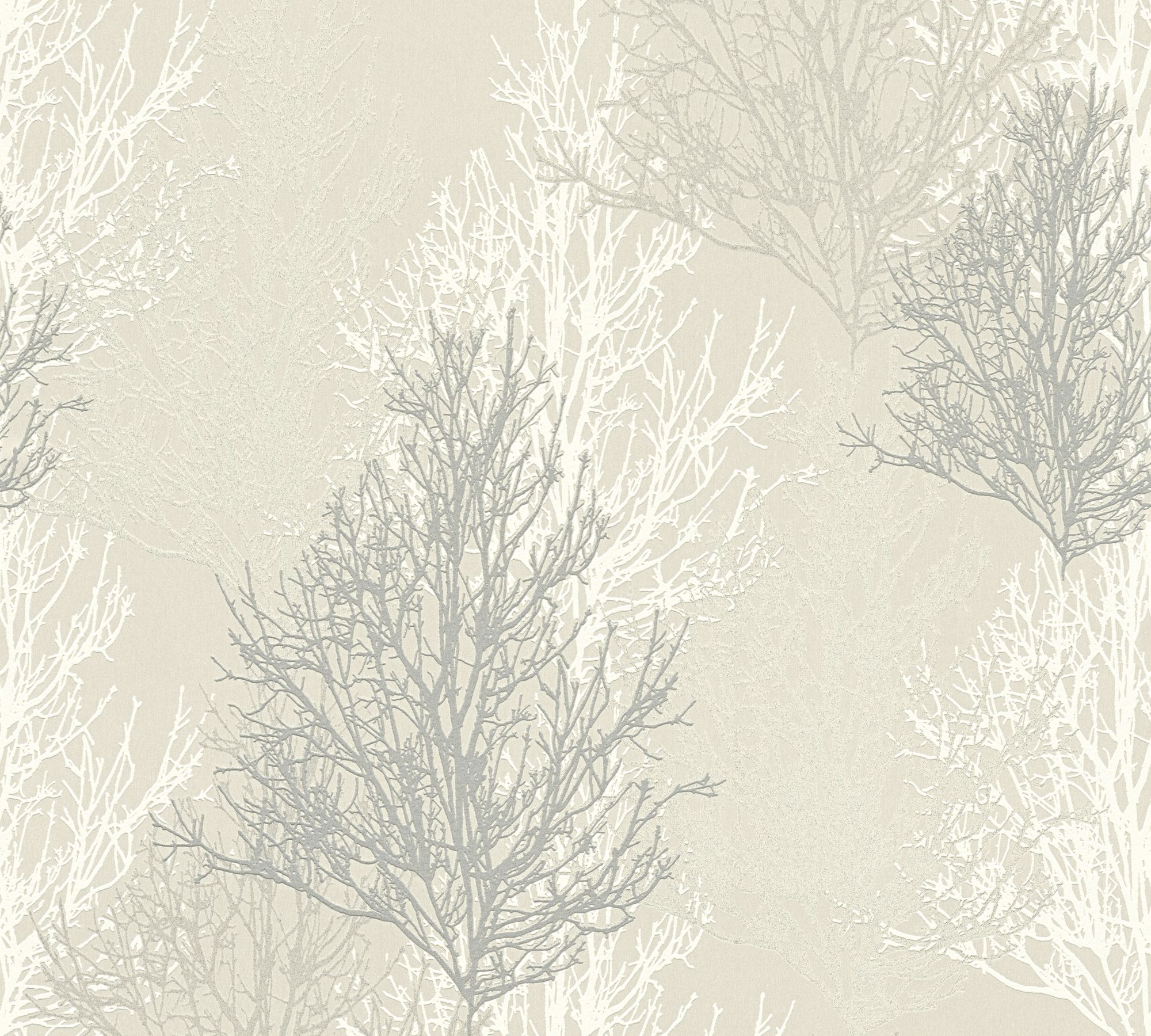 A.S. Creation Cream & grey Tree Glitter effect Wallpaper | Departments