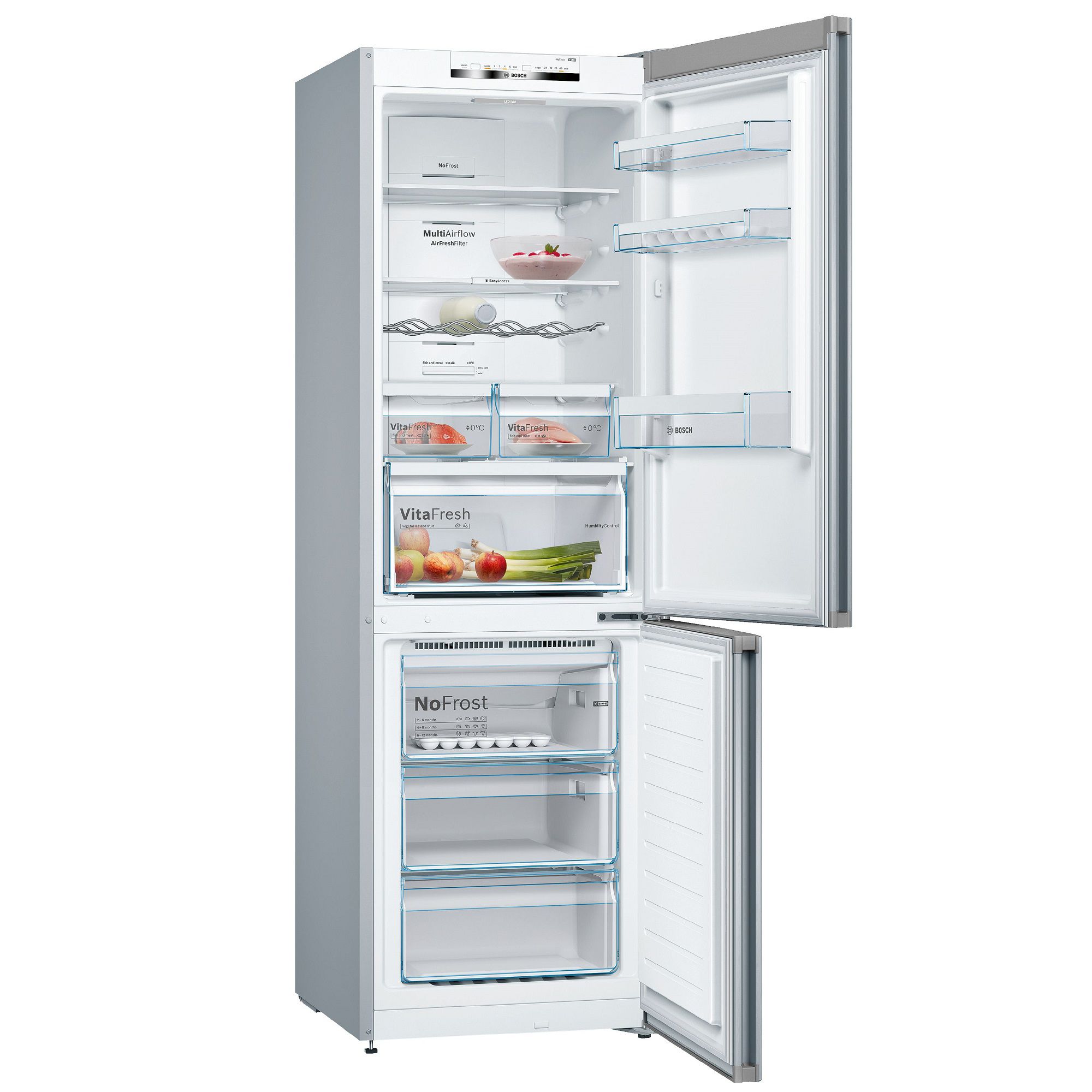 Bosch Kgn36ij3ag Grey Freestanding Fridge Freezer Departments